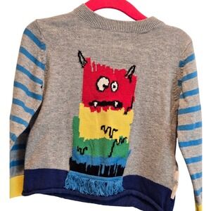 Stella McCartney Kids Monster Knit Sweater Colorful Fringe Detail 24 months90/52